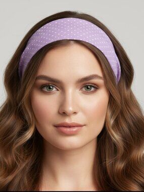 Purple Polka Dot Headband, Lavender Headband, Hair Accessories